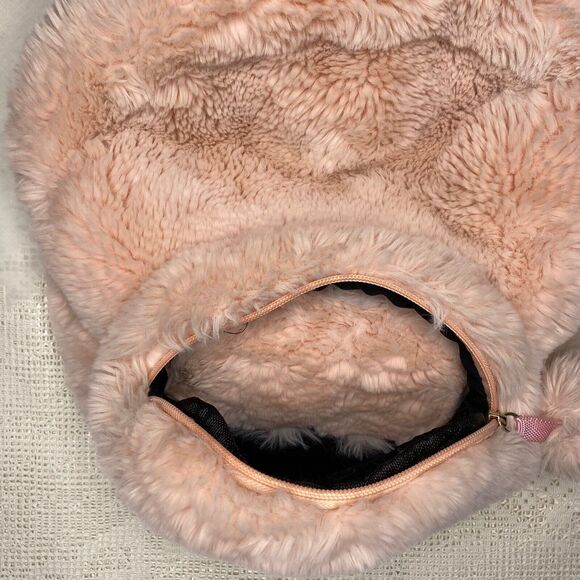 STYLE LAB Fashion Angel Backpack Plush Pink Teddy Bear Ears Mini Faux Fur Kawaii - Picture 7 of 11